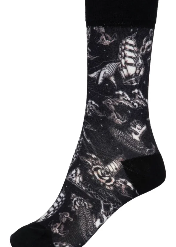 King Kerosin Mens Winter Sailor Socks Navy
