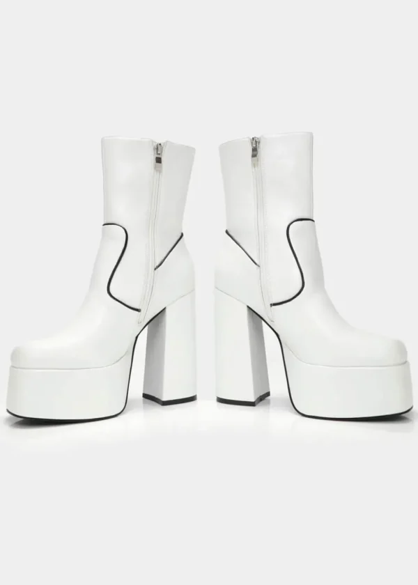 Koi Footwear Bahari Platform 60's Boots White