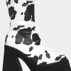 Koi Footwear Holy Cow 70's Platform Boot Black White