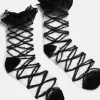 Koi Footwear Rumours Sheer Ruffle 50's Socks Black