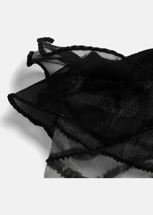 Koi Footwear Rumours Sheer Ruffle 50's Socks Black