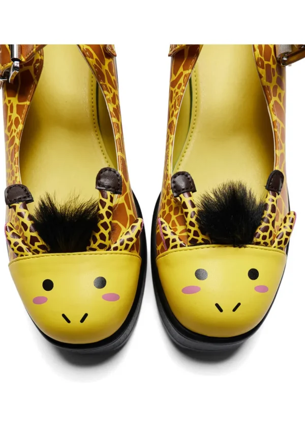 Koi Footwear Tira Grazing Giraffe Mary Janes Pumps Yellow
