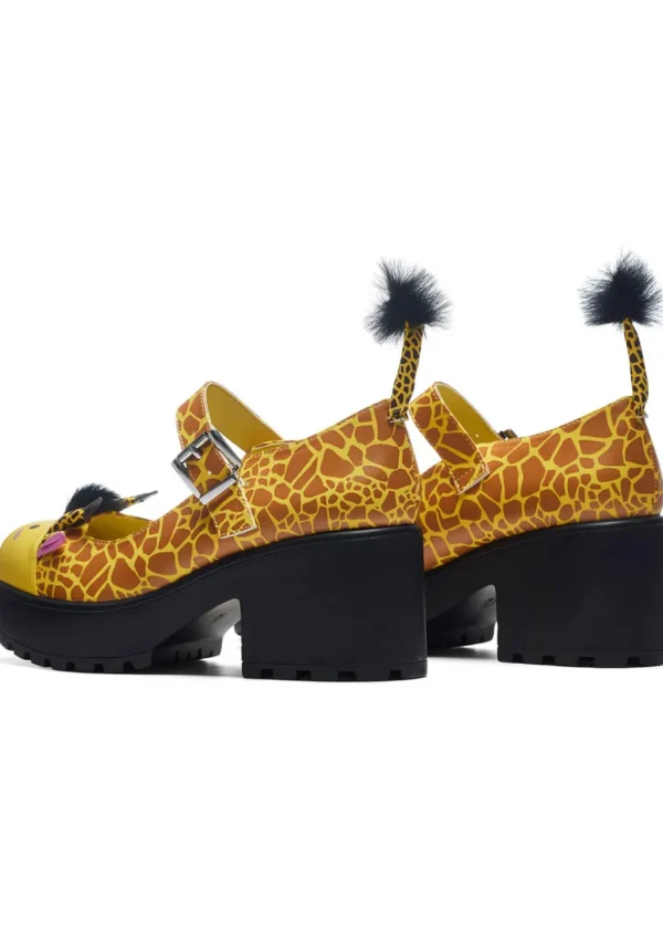 Koi Footwear Tira Grazing Giraffe Mary Janes Pumps Yellow