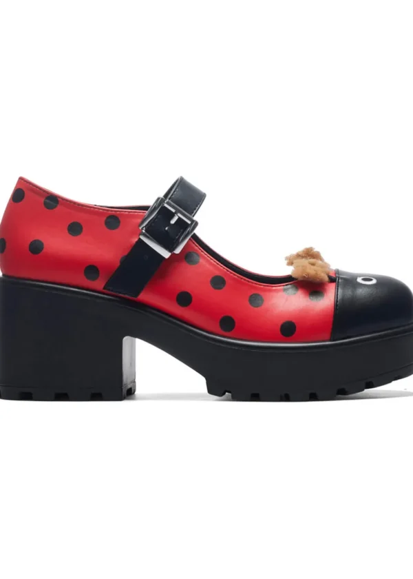 Koi Footwear Tira Lucky Ladybird Ladybug Mary Janes Pumps Red