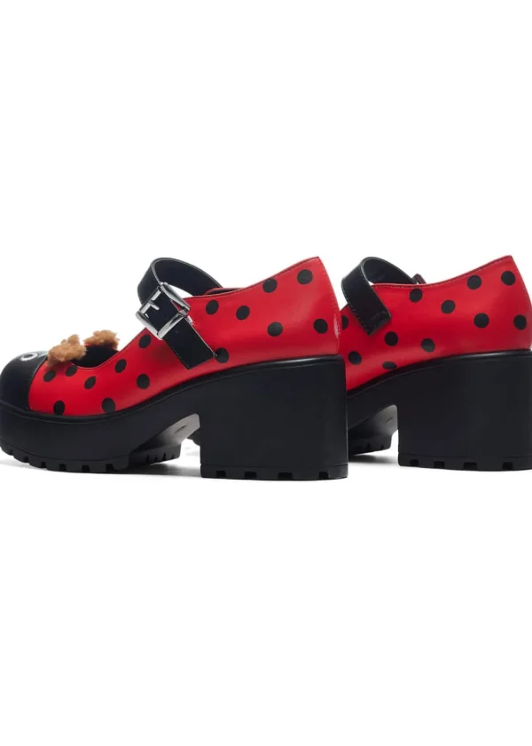 Koi Footwear Tira Lucky Ladybird Ladybug Mary Janes Pumps Red