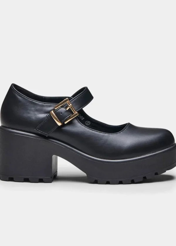 Koi Footwear Tira PU Classic Mary Janes Pumps Black