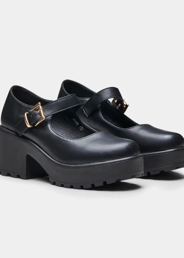 Koi Footwear Tira PU Classic Mary Janes Pumps Black