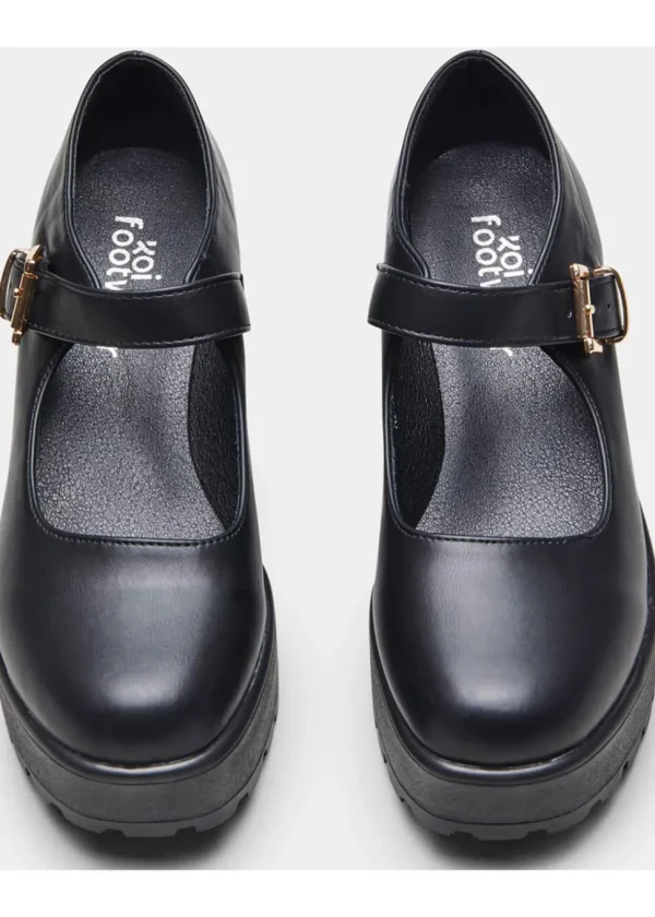 Koi Footwear Tira PU Classic Mary Janes Pumps Black
