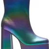 Koi Footwear Toiled Atmosphere Rainbow Platform Boots Multi