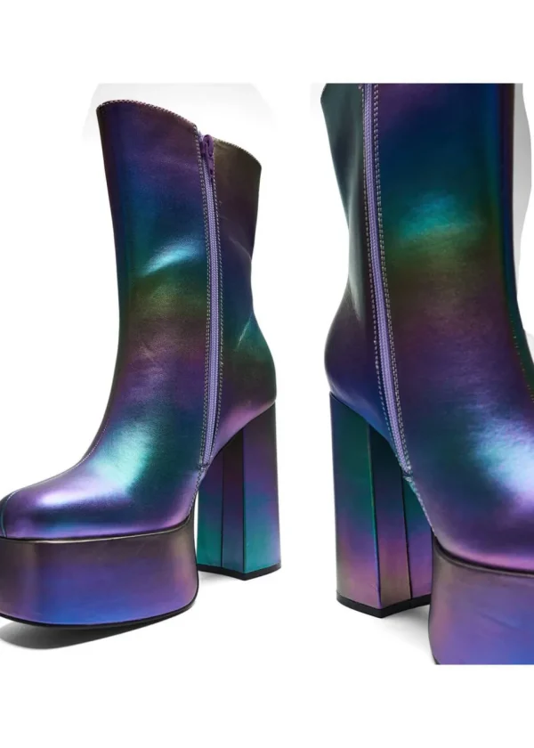 Koi Footwear Toiled Atmosphere Rainbow Platform Boots Multi