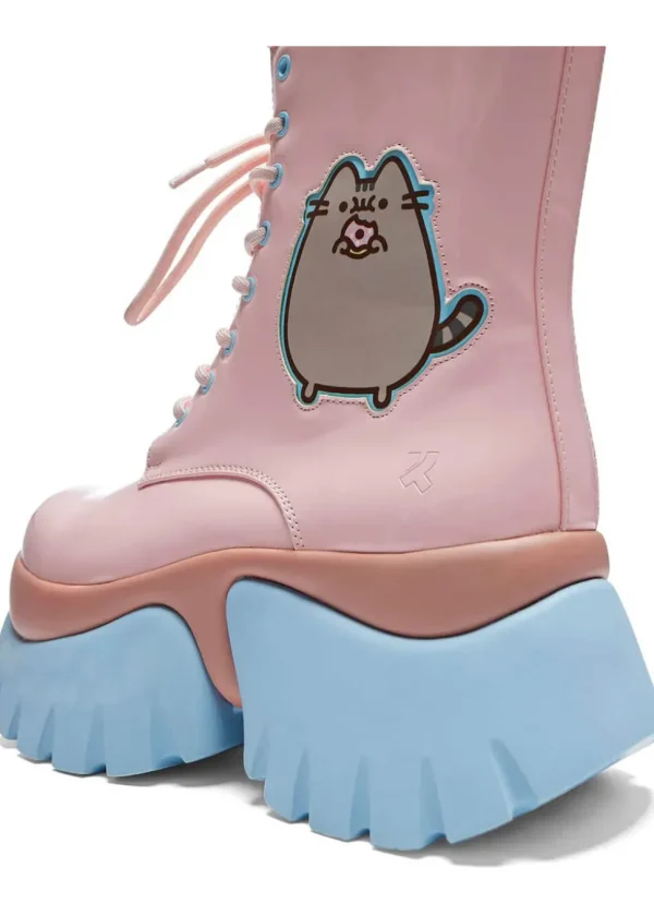 Koi x Pusheen Doghnuts Pastel Patent Boots Pink