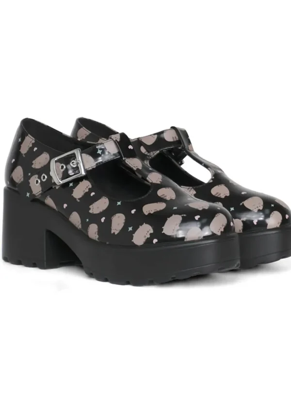 Koi x Pusheen Sai Mary Janes Black
