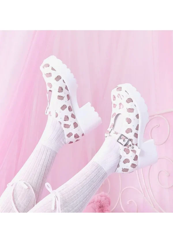 Koi x Pusheen Sai Mary Janes White