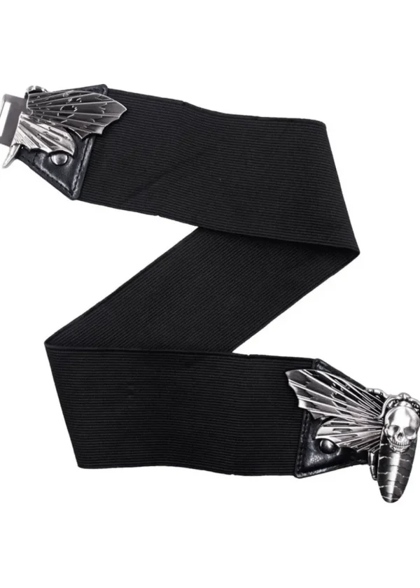 Kreepsville Death Moth Elastic Belt Black