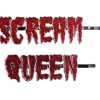 Kreepsville Scream Queen Text Set Hairslides Red