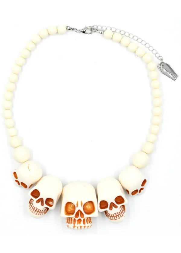 Kreepsville Skull Collection Necklace White