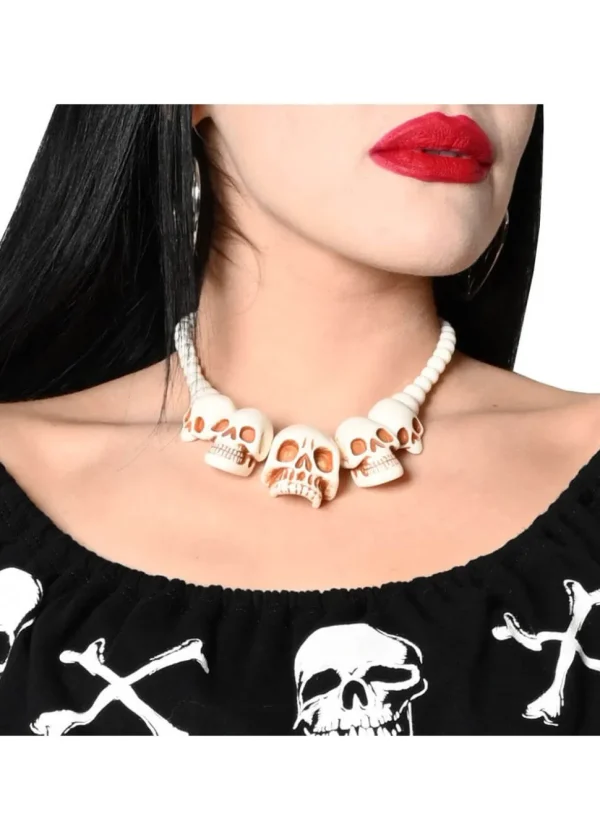 Kreepsville Skull Collection Necklace White
