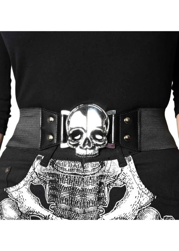 Kreepsville Skull Elastic Belt Black