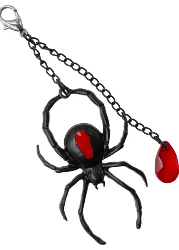 Kreepsville Spider Charm Web Hairclip Black