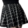 Kreepsville Spiderweb Skater Skirt Black White