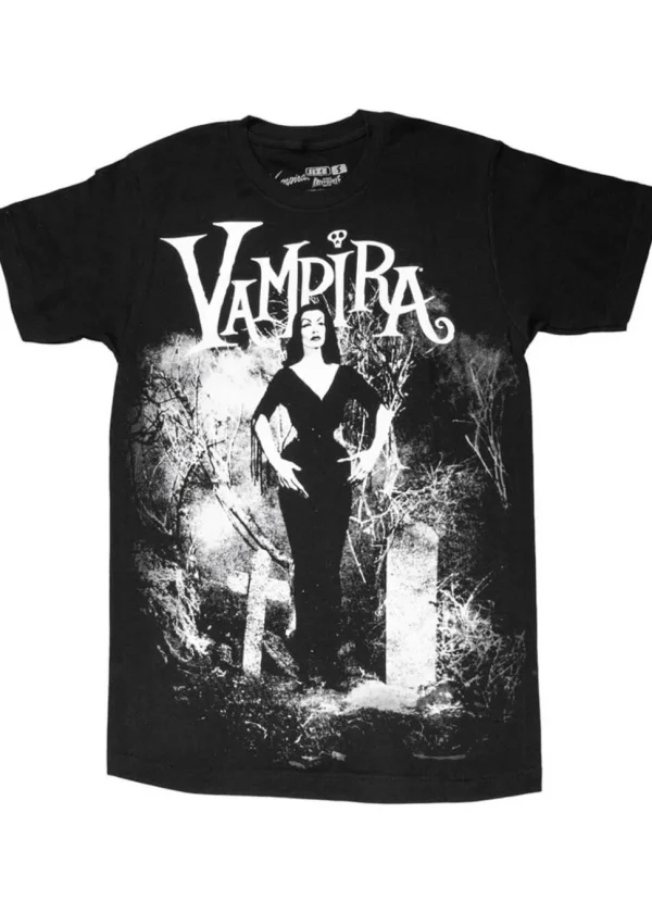 Kreepsville Vampira Cemetery Mist T-Shirt Black