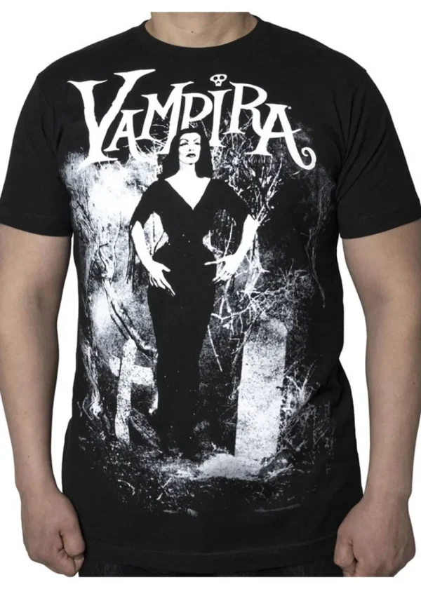 Kreepsville Vampira Cemetery Mist T-Shirt Black
