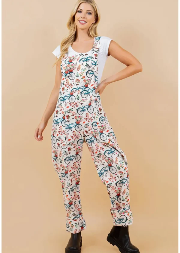 LA Soul Ayla Bicycle Dungarees Apricot
