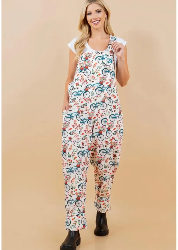 LA Soul Ayla Bicycle Dungarees Apricot