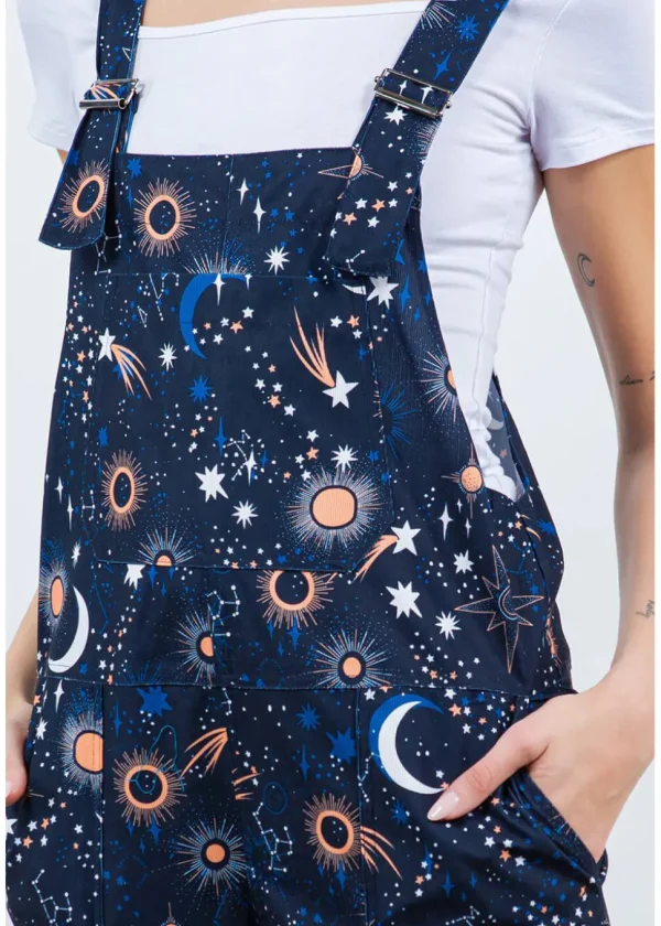 LA Soul Ayla Celestial Space Dungarees Black