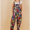 LA Soul Ayla Mushroom Reality Dungarees Black