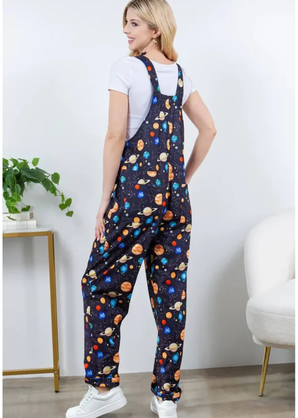 LA Soul Ayla Planets Dungarees Black