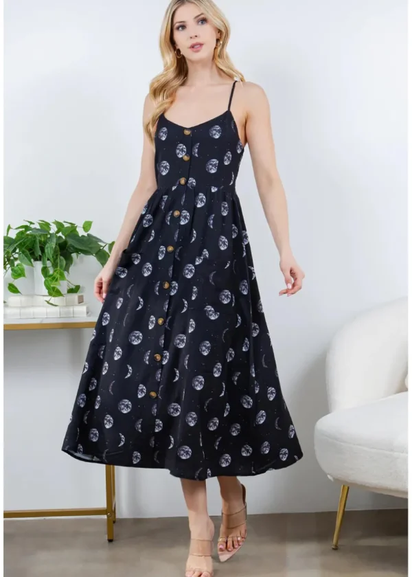 LA Soul Misty Moon Maxi Dress Black