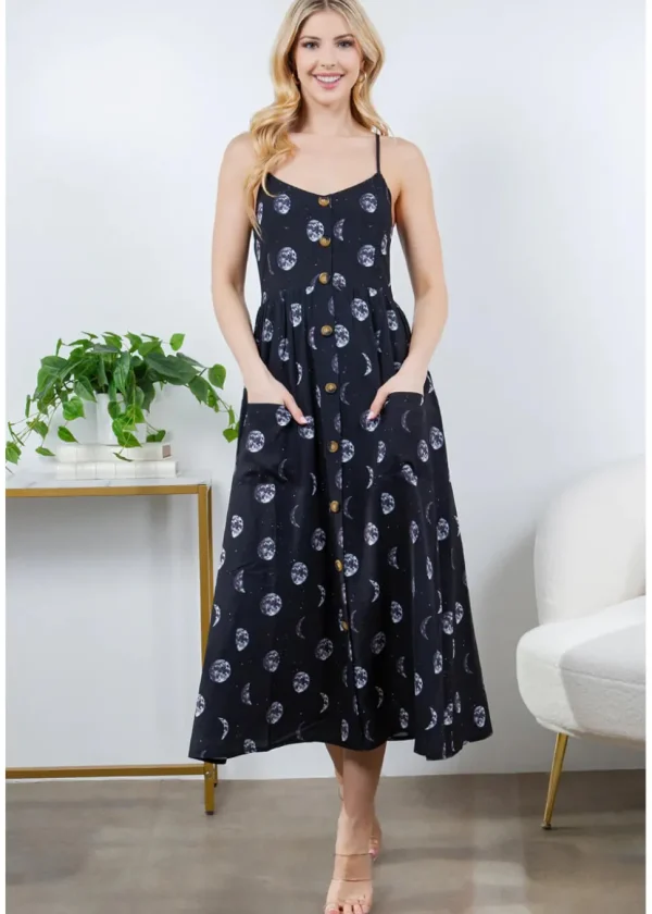LA Soul Misty Moon Maxi Dress Black