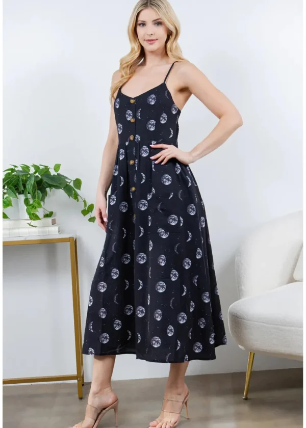 LA Soul Misty Moon Maxi Dress Black