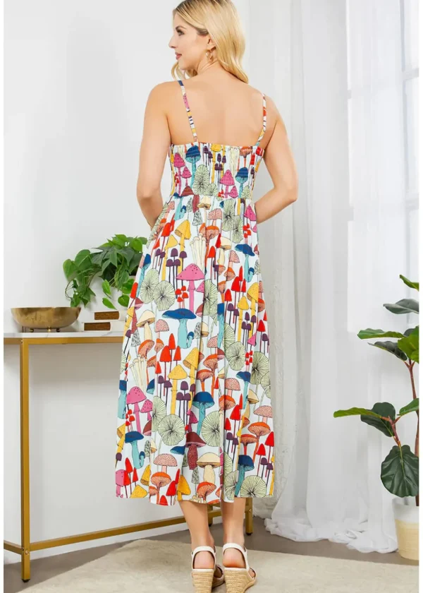 LA Soul Misty Mushroom Reality Maxi Dress Blue