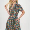 LA Soul Nova Retro Flowers A-Line Dress Black