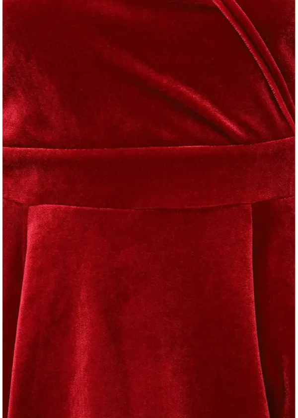 Lady V Lyra Velvet 50's Swing Dress Red