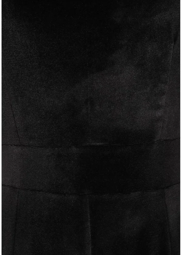 Lady V Lyra Velvet 50's Swing Dress Black