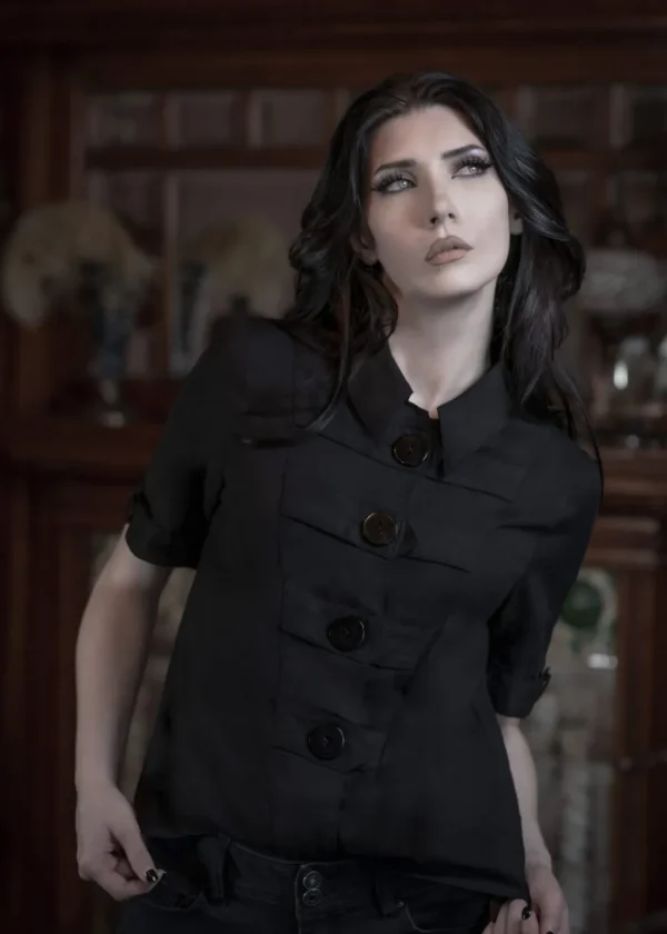 Lively Ghosts Scissorhands 60's Shirt Black