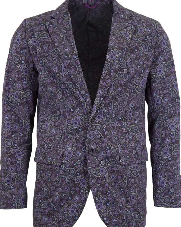 Lords of Harlech Hadrian Tribune Paisley Jacket in Plum