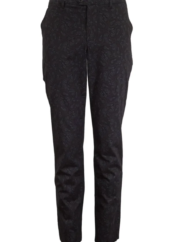 Lords of Harlech Jack Perugia Paisley Chino Trousers Black