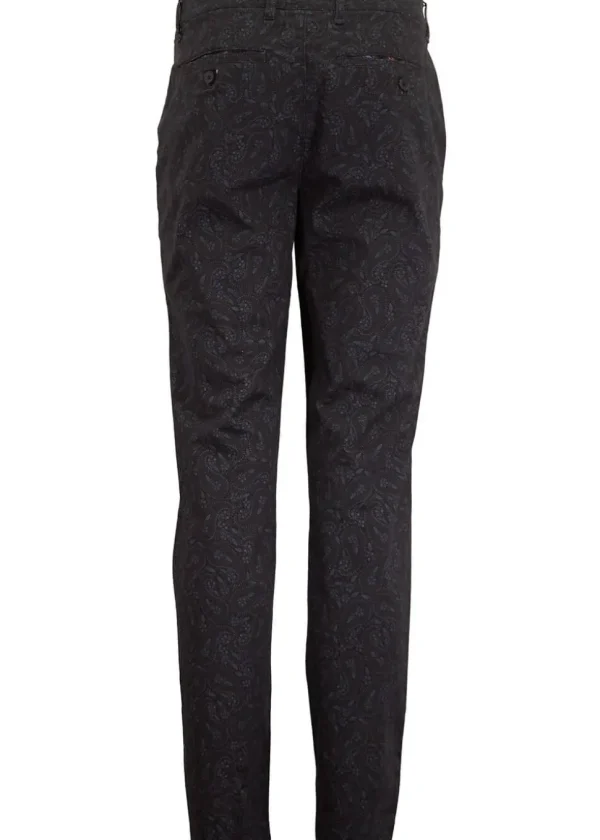 Lords of Harlech Jack Perugia Paisley Chino Trousers Black
