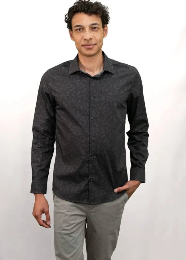 Lords of Harlech Nigel Perugia Paisley Shirt Black