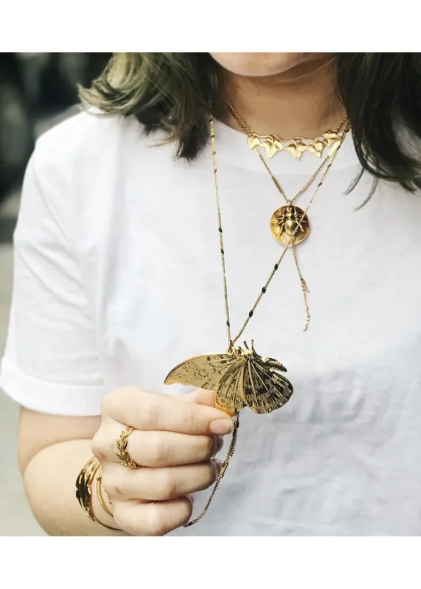 Lotta Djossou Paris Butterfly Long Necklace Gold