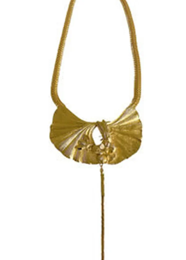Lotta Djossou Paris Cicada on Leaf Necklace Gold