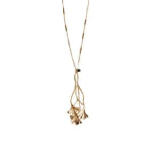 Lotta Djossou Paris Gingko Tao Leaf Necklace Gold