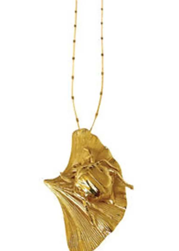 Lotta Djossou Paris Maybug on Leaf Necklace Gold