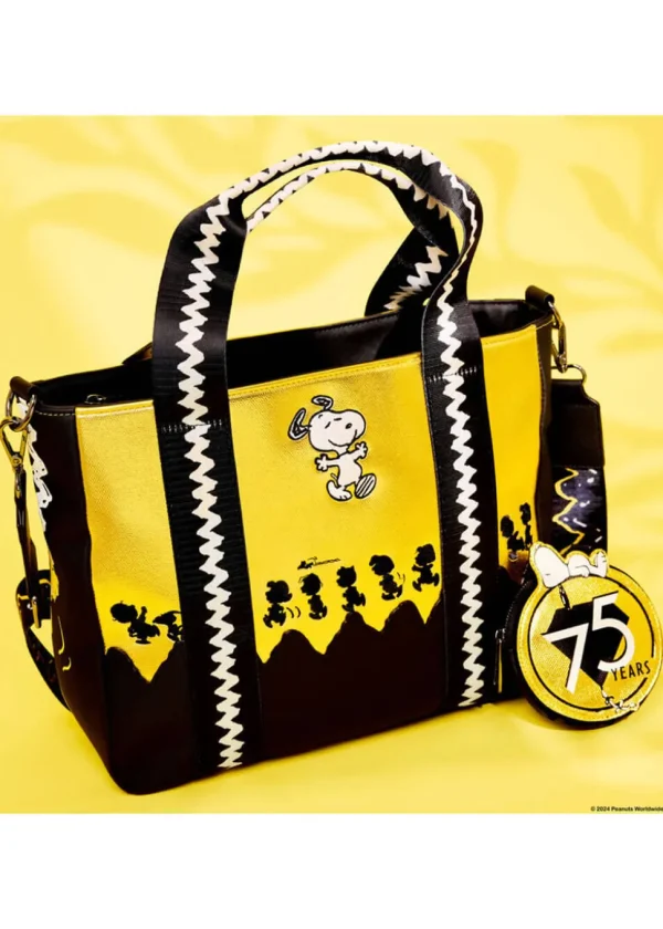Loungefly Peanuts 75th Anniversary Tote Bag Black
