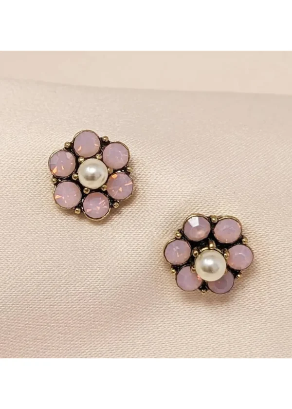 Love Vintage Daisy Vine Earrings Pink