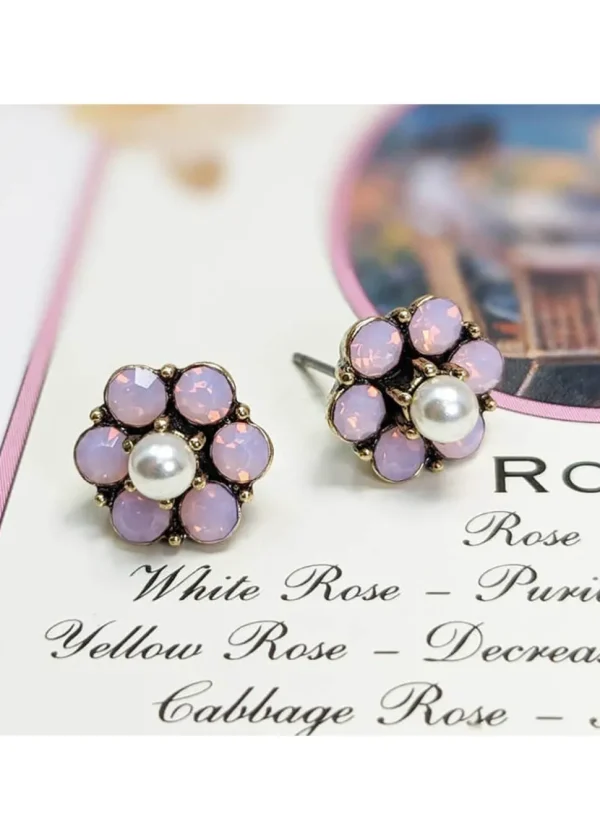 Love Vintage Daisy Vine Earrings Pink